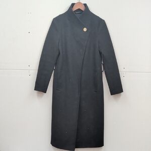 River Island Black Pea Trench Coat